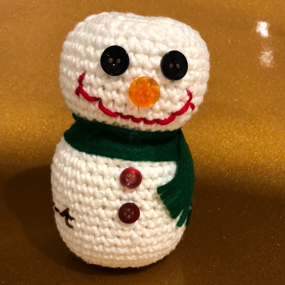 Hand Knit Xmas Figures Snowman - Picture 1 of 2